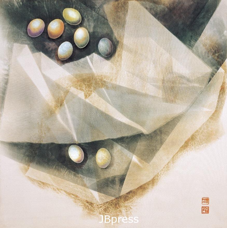 김지희(섬유공예), 보(褓)   시그마4, 전사염, 880x880mm, 1990.jpg